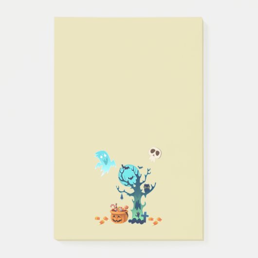 ハロウィン不気味不気味な幽霊たちこうもりスカル&キャンディ ポストイット (正面)