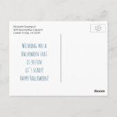 ハロウィン不気味不気味な幽霊たちこうもりスカル&キャンディ ポストカード (裏面)