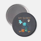ハロウィン不気味不気味な幽霊たちこうもりスカル&キャンディ マグネット (正面/裏面)
