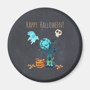 ハロウィン不気味不気味な幽霊たちこうもりスカル&キャンディ マグネット