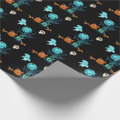 ハロウィン不気味不気味な幽霊たちこうもりスカル&キャンディ ラッピングペーパー (角)