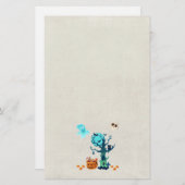 ハロウィン不気味不気味な幽霊たちこうもりスカル&キャンディ 便箋 (正面/裏面)