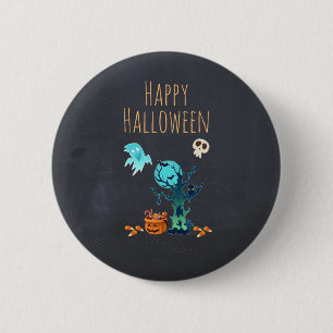 ハロウィン不気味不気味な幽霊たちこうもりスカル&キャンディ 缶バッジ