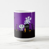 ハロウィン不気味墓地かわいいスケルトン&幽霊たち コーヒーマグカップ (中央)