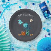 ハロウィン不気味墓地 ペーパープレート (パーティー)