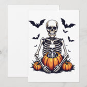 ハロウィン不気味妊娠骨格妊娠 招待状 (正面/裏面)