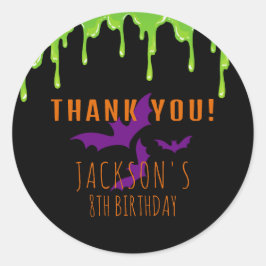 ハロウィン不気味子供の誕生日ありがとう ラウンドシール