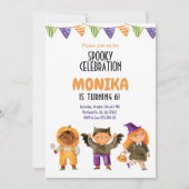 ハロウィン不気味子供の誕生日衣装パーティー 招待状 (正面)