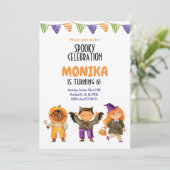 ハロウィン不気味子供の誕生日衣装パーティー 招待状 (スタンド正面)