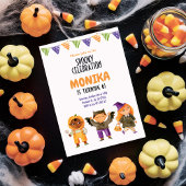 ハロウィン不気味子供の誕生日衣装パーティー 招待状