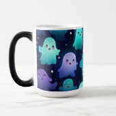 ハロウィン不気味幽霊かわいいカスタム モーフィングマグカップ (左)