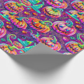 ハロウィン不気味幽霊とカボチャの包装紙 ラッピングペーパー (角)