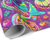 ハロウィン不気味幽霊とカボチャの包装紙 ラッピングペーパー (ロールコーナー)