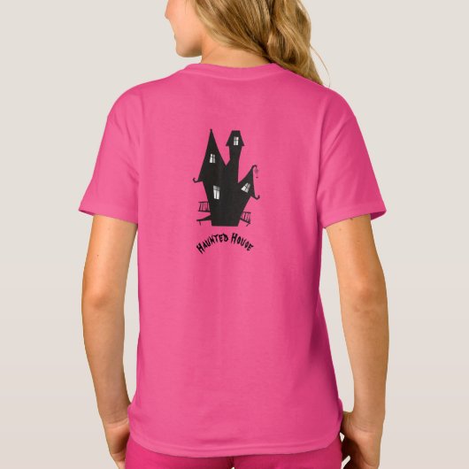 ハロウィン不気味幽霊のよく出るハウスキッズ Tシャツ (裏面)