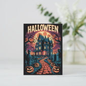 ハロウィン不気味幽霊のよく出るハウスパンプキンス ポストカード (スタンド正面)