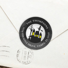 ハロウィン不気味幽霊のよく出るハウス差出人住所 ラウンドシール