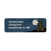 ハロウィン不気味幽霊のよく出るマンション住所 シール (正面)