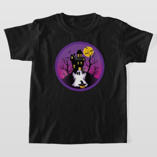 ハロウィン不気味幽霊キッズTシャツ Tシャツ (レイダウン)