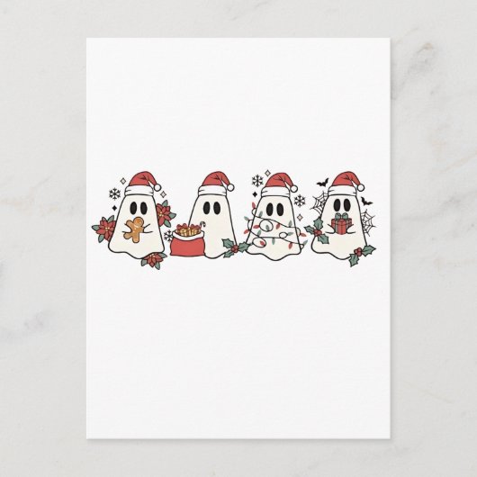 ハロウィン不気味幽霊クリスマス愛好家 インビテーションポストカード (正面)