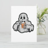 ハロウィン不気味幽霊シピンカボチャラテ秋 招待状 (スタンド正面)