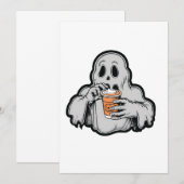 ハロウィン不気味幽霊シピンカボチャラテ秋 招待状 (正面/裏面)