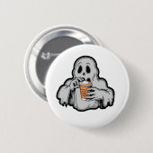 ハロウィン不気味幽霊シピンカボチャラテ秋 缶バッジ (正面&裏面)