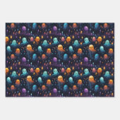 ハロウィン不気味幽霊シームレスパターン ラッピングペーパーシート (正面)