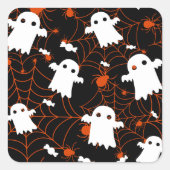 ハロウィン不気味幽霊スパイダースキャンディ スクエアシール (正面)