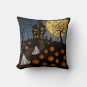 ハロウィン不気味幽霊パンプキンパッチ クッション (正面)