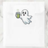 ハロウィン不気味幽霊ホールディングマチャ スクエアシール (バッグ)