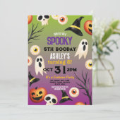 ハロウィン不気味幽霊誕生日キッズ招待状 招待状 (スタンド正面)