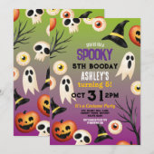 ハロウィン不気味幽霊誕生日キッズ招待状 招待状 (正面/裏面)