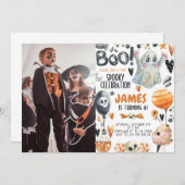 ハロウィン不気味幽霊誕生日招待状 招待状 (正面/裏面)