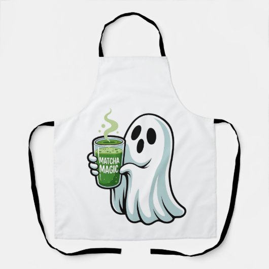 ハロウィン不気味幽霊飲み抹茶ドリンク エプロン (正面)