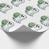ハロウィン不気味幽霊飲み抹茶ドリンク ラッピングペーパー (角)