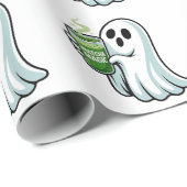 ハロウィン不気味幽霊飲み抹茶ドリンク ラッピングペーパー (ロールコーナー)