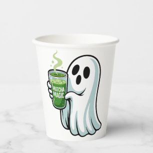 ハロウィン不気味幽霊飲み抹茶ドリンク 紙コップ