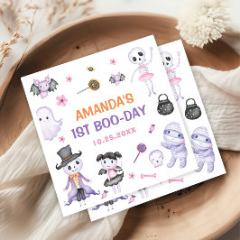 ハロウィン不気味幽霊1歳の誕生日パーティー スタンダードカクテルナプキン