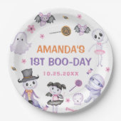 ハロウィン不気味幽霊1歳の誕生日パーティー ペーパープレート (正面)