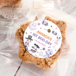 ハロウィン不気味幽霊1歳の誕生日パーティー ラウンドシール