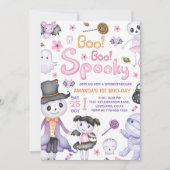 ハロウィン不気味幽霊1歳の誕生日パーティー 招待状 (正面)