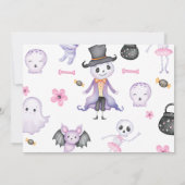 ハロウィン不気味幽霊1st誕生日パーティー写真 招待状 (裏面)