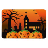 ハロウィン不気味彫りカボチャ磁石 マグネット (横)