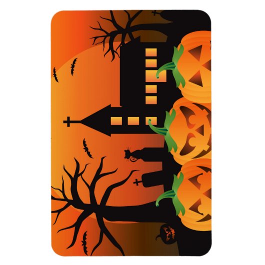 ハロウィン不気味彫りカボチャ磁石 マグネット (縦)