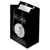 ハロウィン不気味怖い怖いお洒落フクロウ ミディアムペーパーバッグ (正面アングル)