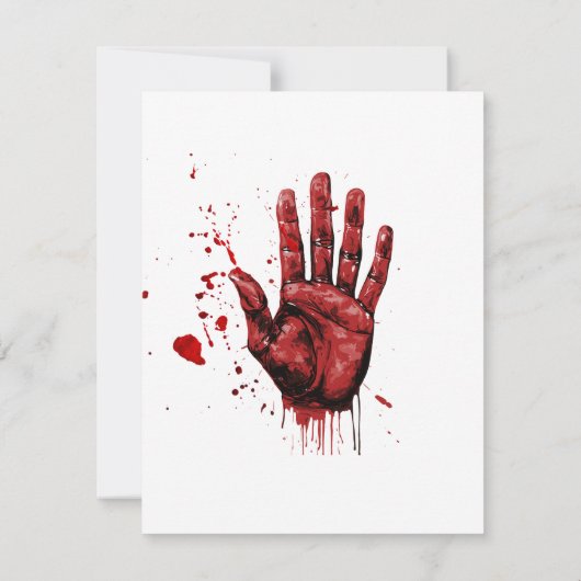 ハロウィン不気味招待状カード血RSVP 出欠カード (裏面)