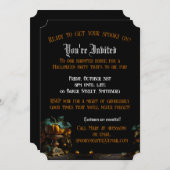 ハロウィン不気味招待状フラットカードとカボチャ (正面/裏面)