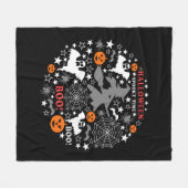 ハロウィン不気味時間 フリースブランケット (正面(横))