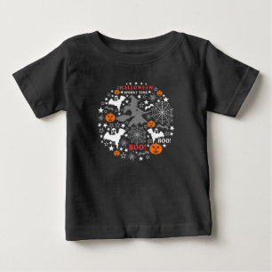 ハロウィン不気味時間 ベビーTシャツ