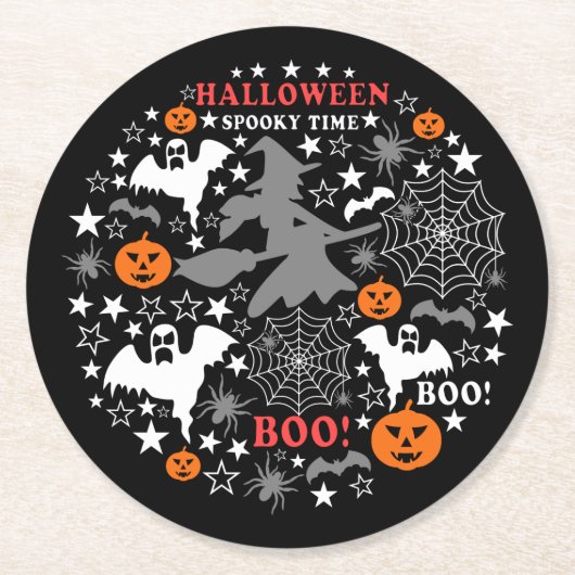 ハロウィン不気味時間 ラウンドペーパーコースター (正面)